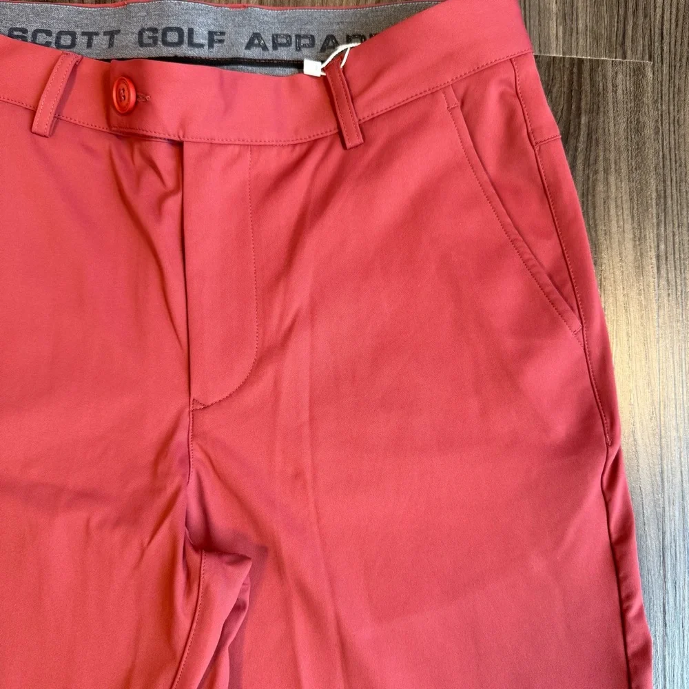 Boston Scott Golf Men's Golf Tech Pants Merlot Casual Golf Size 31/33